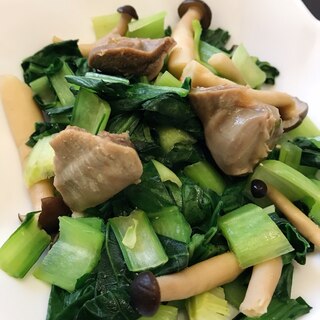 小松菜と砂肝の炒め物